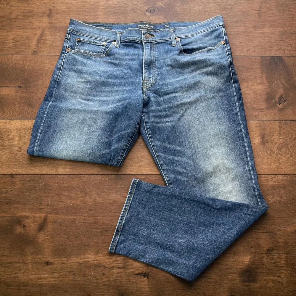Lucky Brand 121 Slim Mens Jeans 38x30 Medium Wash Blue Stretch Denim